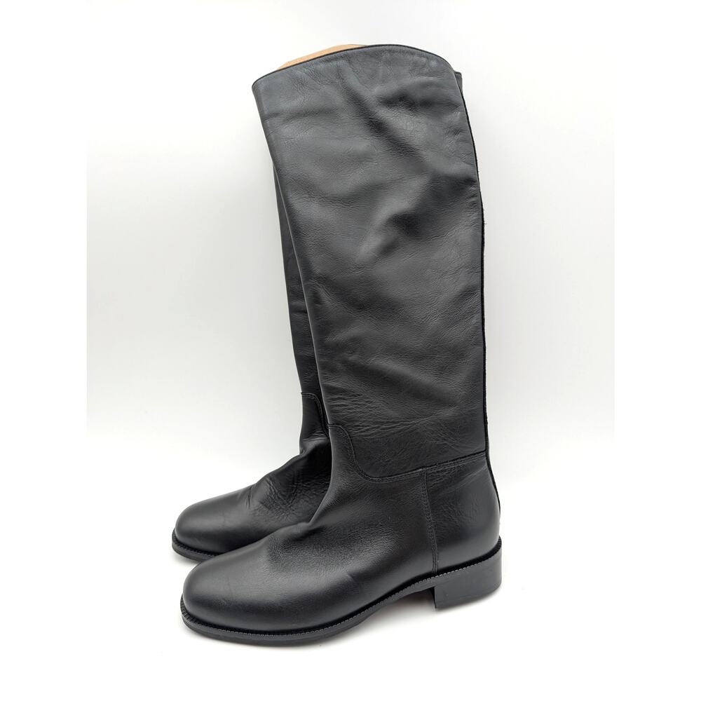 La Canadienne Knee-High Riding Boots Side Zip Women's Black Size US5.5 EU36